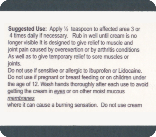 Pain Cream w/Lidocaine